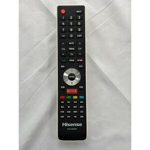 Hisense EN-33926A Smart TV Remote Control Black White Good Netflix YouTube Vudu